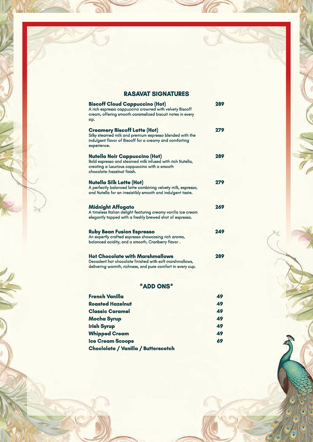 RASAVAT Drinks Menu 7